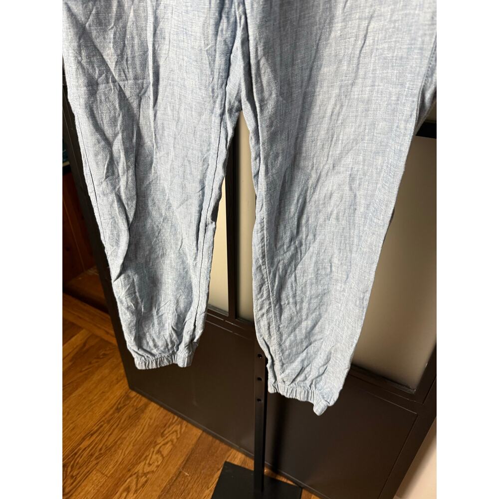 Athleta Retreat Linen Jogger Women's Pants Chambray Blue Size 8T Tall - Picture 3 of 8